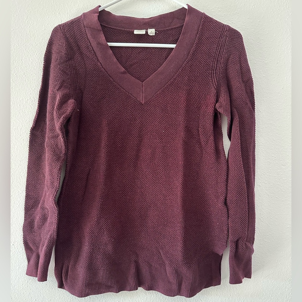 V-Neck Maroon Sweater